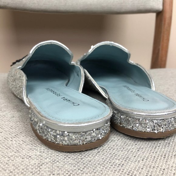 Chiara Ferragni Italy Wink Mules Silver 7 - Picture 7 of 9
